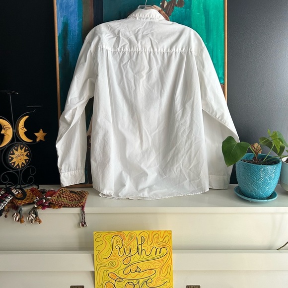 Y2K White Blouse with Embroidered Teddy Bears Details L - Picture 15 of 16